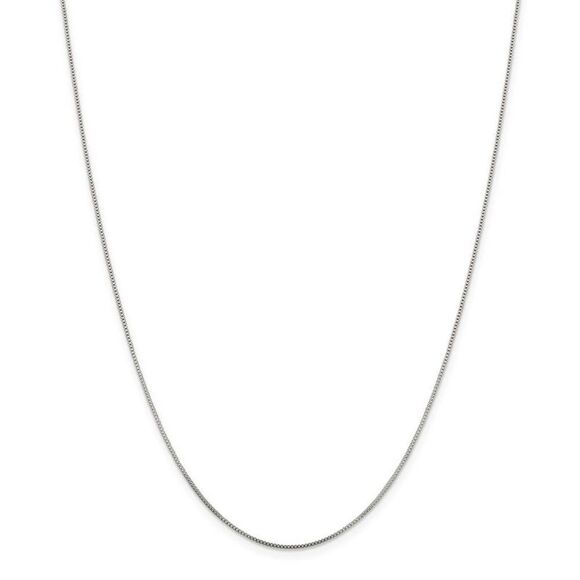 0.8mm, Sterling Silver, Solid Box Chain Necklace, 16 Inch - Picture 3 of 8